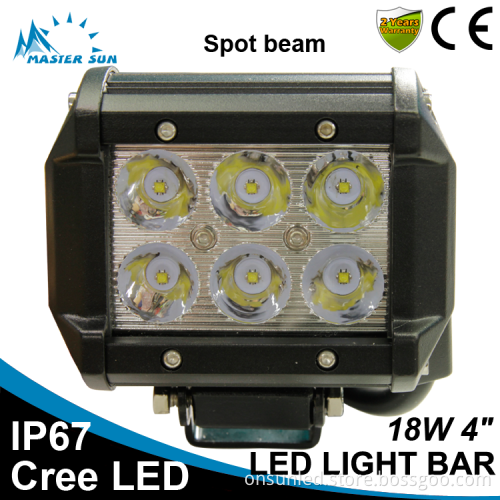 Waterproof 4inch 18w led tractor work light car led light bar off road led light bar